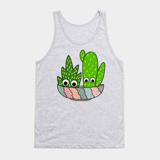 Cute Cactus Design #213: Cacti Arrangement In A Nice Planter Bowl Tank Top